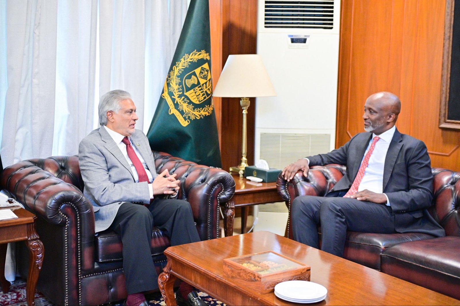 Ishaq Dar Receives UN Resident Coordinator Mohamed Yahya for Farewell Call